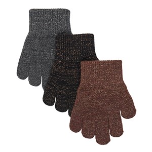 Mikk-Line - Magic Gloves Med Glitter 3 Pak, French Roast/Black/Antrazite